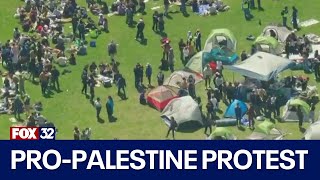 Northwestern students set up encampment on Evanston campus in support of Palesti