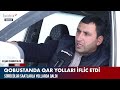 qobustanda qar yolları iflic etdi baku tv