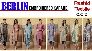 Berlin Embroidered Karandi by Rashid Textile