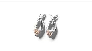 Johareez 2.50CTW Genuine Champagne Cubic Zircon .925 Sterling Silver Earrings