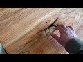 【深渋い赤身】すぎ一枚板×オイル仕上げ【木の店さんもく】how to apply oil stain finish to japanese cedar