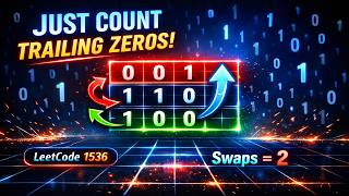 LeetCode 1536 Explained | Minimum Swaps to Arrange Binary Grid | Greedy + Bubble Strategy