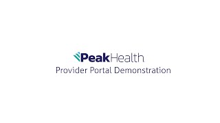 Peak Provider Portal Demonstration