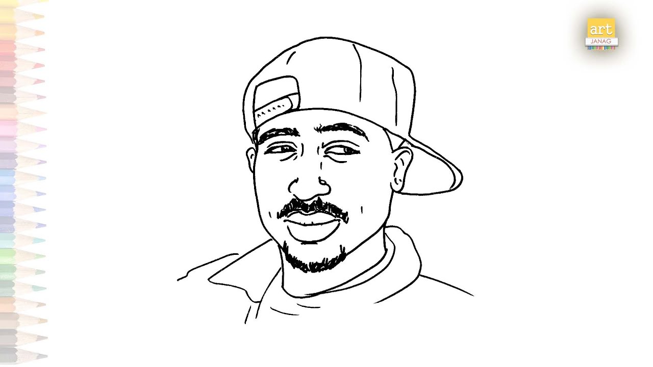 Tupac Shakur Black And White Drawing