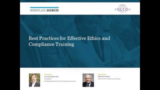 Compliance & Ethics Training Program Objectives