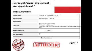 How to get Poland Employment Visa Appointment Part - I (ONLY WORKING METHOD !)