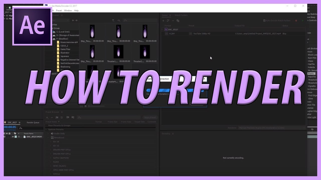 How To Render Export In Adobe After Effects Cc 2017 Youtube