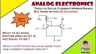 Trick to Solve Current Mirror Based Sums | Current Mirror Tricks | Concept of Current Mirror Circuit