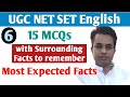 UGC NET SET English Expected MCQs | Practice Test-6 | Objective Questions from English Literature