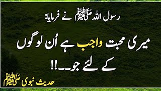 Mere Muhabbat Wajib Hai On Logon K liye Jo | Hadees pak | hadees | Islamic Urdu PAKISTAN |