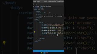 JavaScript replace part of a string | Uppercase, and Lowercase conversion #shorts #javascript