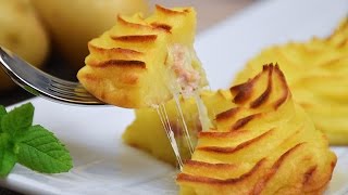 PATATE DUCHESSA ripiene di prosciutto e formaggio - DUCHESS POTATOES filled with ham and cheese