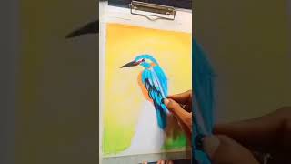 easy oil pastel drawing||bird drawing oil pastel#youtubeshorts #shorts
