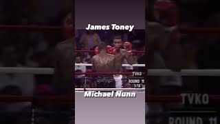 James Toney vs Michael Nunn vicious left hook for the 11th round KO