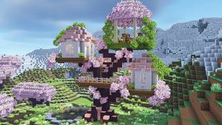 Minecraft Tutorial: Cherry Blossom Tree House 🌸🌳✨ (Survival Build)
