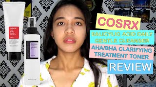 COSRX SALICYLIC ACID GENTLE CLEANSER \u0026 AHA/BHA TONER REVIEW | Philippines | Hannah Revillame