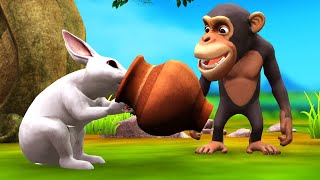 Monkey and rabbit friendship Hindi story Hindi Kahaniya - Panchatantra Stories - Hindi Animal Videos