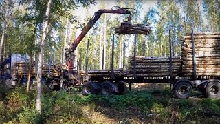 Timber truck loading - Puutavara-auton lastaus - GOPRO 4