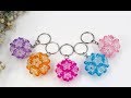 DIY kawaii bead double colors ball keychain  水晶串珠教学 双色球挂饰