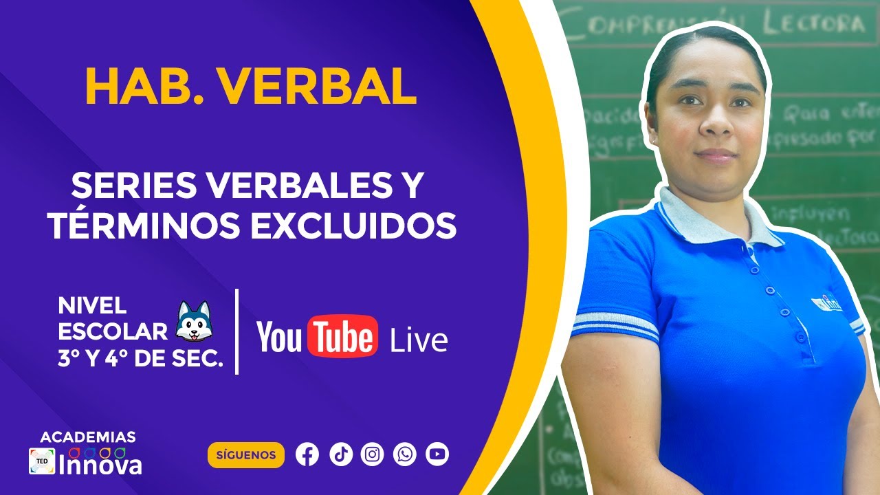 SERIES VERBALES Y TÉRMINOS EXCLUIDOS–HABILIDAD VERBAL [CLASES ABIERTAS ...