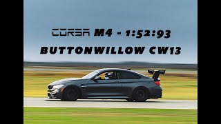 Corsa Motorsport Track BMW M4 F82 Buttonwillow CW13 1:52 Lap