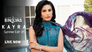 Binilyas Kayra Summer Edit '25 | Bin ilyas Luxury Lawn Collection 2025 | Nureh Luxury Lawn 2025