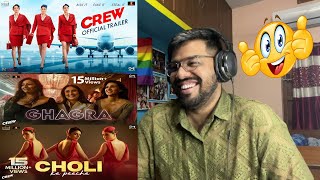Crew Trailer & Songs Reaction | Tabu, Kareena Kapoor Khan, Kriti Sanon, Diljit Dosanjh, Kapil S