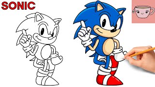 How To Draw Classic Sonic The Hedgehog | Step By Step Drawing Tutorial