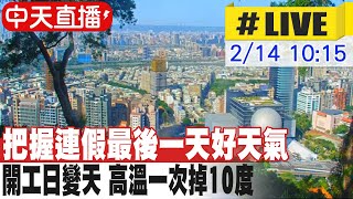 【中天直播#LIVE】把握連假最後一天好天氣 開工日變天\