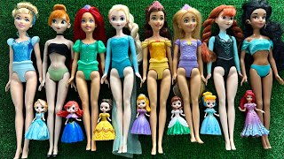 ASMR Most Popular Disney Princess Mattel Dolls / lots of colorful rainbow Dresses | unpacking toys