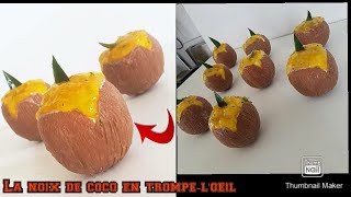 Recette de la noix de coco exotique en trompe-l'oeil! 🥥🍍🥭