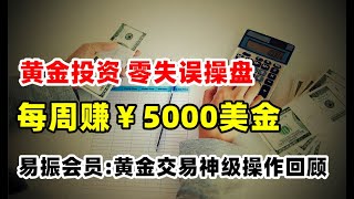 黄金投资每周赚5000美金！黄金投资方法分享  零失误操盘技术 新手如何开始黄金投资 易振会员操盘实录回顾