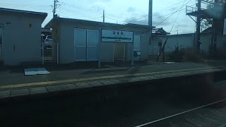 【2024/03/08 10:41〜43·E129系】信越線 羽生田駅2番線(中線)に入る上り普通列車の車窓