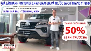 Giá Lăn Bánh Toyota Fortuner 2.4 AT Tháng Cuối Giảm Giá Và Trước Bạ Chỉ Tháng 11/2024. Tặng Phụ Kiện