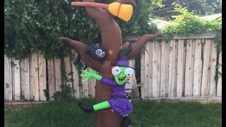 Unboxing New For 2022 Gemmy 8 ft Animated Crashing Witch Inflatable