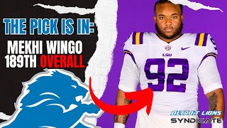 THE PICK IN: With the 189th Pick In 2024 NFL Draft The Detroit Lions SELECT...Mehki Wingo