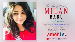 MILAN BABU (34) | FUNERAL LIVE WEBCAST | 27.06.2020 www.amentv.in #amentv