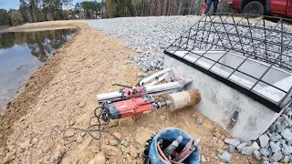 Core Drilling Through The Overflow And Installing A Gate Valve For Hydroelectric System