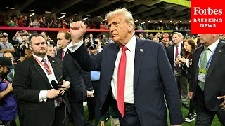 FULL ON-FIELD APPEARANCE: Trump Goes Onto The Field At Caesars Superdome In New Orleans, Louisiana