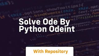 solve ode by python odeint