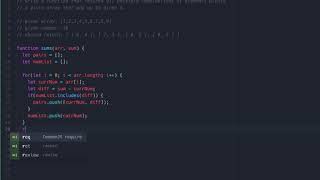 Finding all possible sums in an array - Javascript