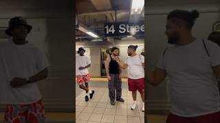 Bum Gets Hit by Water Balloon on Subway! 😂 #StreetComedy #NYC #FunnyShorts #LOL