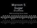 Maroon 5 - Sugar - Drumless with scrolling drum sheet