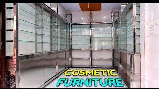 Stainless Steel Furniture For Cosmetic Shop | Steel 10'f×10'f Store Furniture