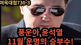 여옥대첩730-3:풍운아윤석열,11월 대승부수!