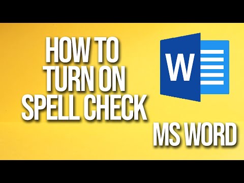 How To Turn On Spell Check Microsoft Word Tutorial