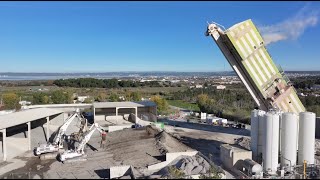 Déconstruction de la tour de Provence Enrobés, par Cardem © Drone-Pictures.com