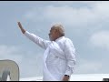 pm narendra modi s arrival and departure at ahmedabad airport