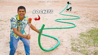 Can A Rocket Travel In Bend Pipe? 🔥🔥 వంకర టింకర పైపు లో రాకెట్ వెళ్తుందా...😱😱 Telugu Experiments