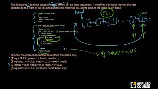 Solved Problem 2: Singly Linked List | Appliedcourse